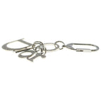 Dior Rhinestone Logo Key Holder Bag Charm Key Ring Silver — view 3