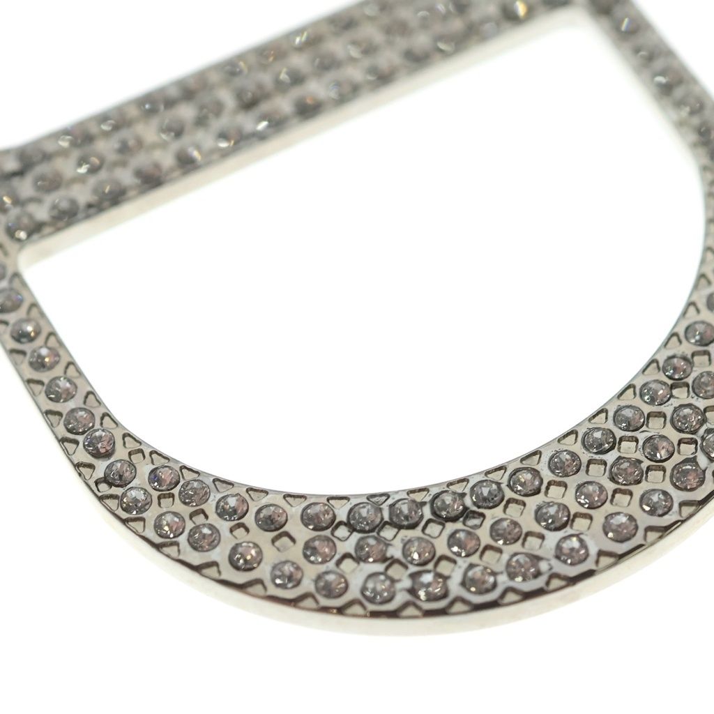 Dior Rhinestone Logo Key Holder Bag Charm Key Ring Silver — view 5
