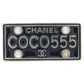 Chanel Brooch Pin Badge Black Gold 17c