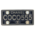 Chanel Brooch Pin Badge Black Gold 17c