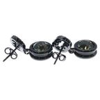 Gucci GG Logo Rhinestone Earrings Black — view 4