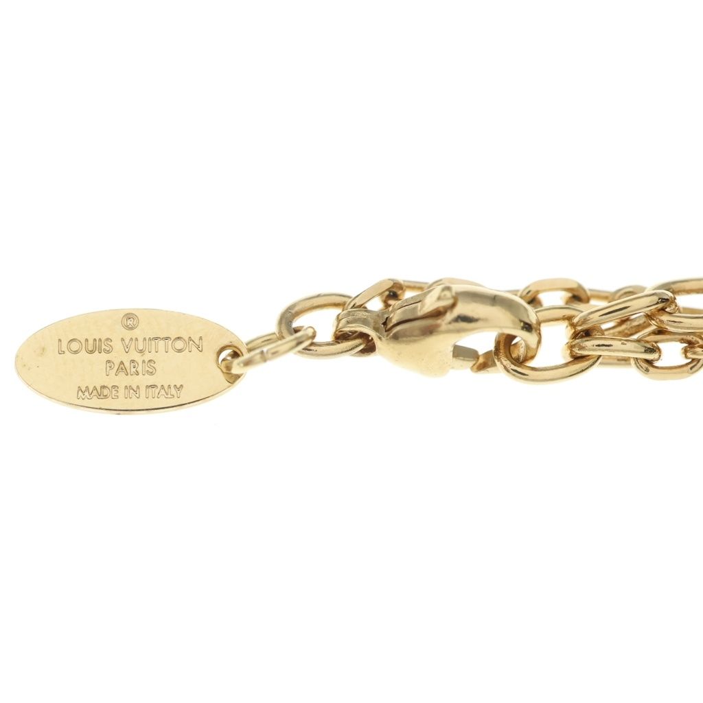 Louis Vuitton Collier Gamble Pendant Chain Gold Blue — view 6