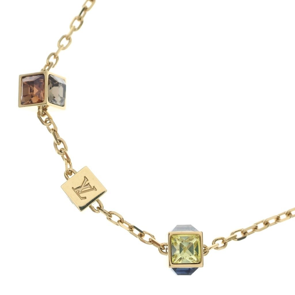 Louis Vuitton Collier Gamble Pendant Chain Gold Blue