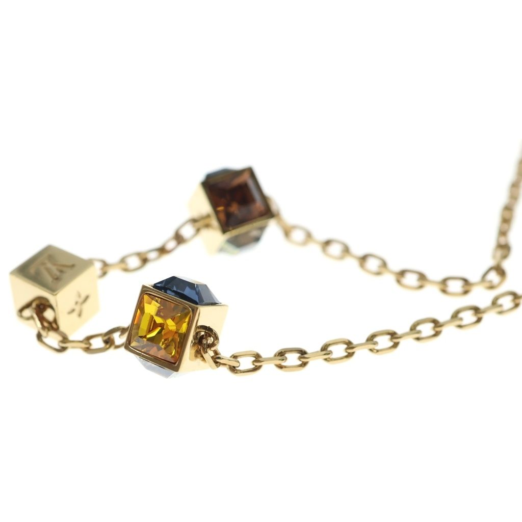 Louis Vuitton Collier Gamble Pendant Chain Gold Blue — view 4