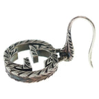 Gucci GG Logo Arabesque Hook Earrings Silver — view 5