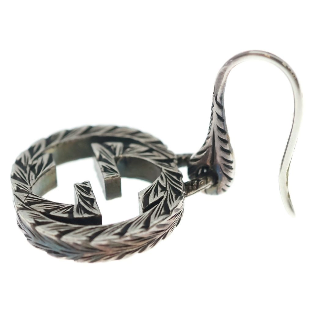 Gucci GG Logo Arabesque Hook Earrings Silver — view 5