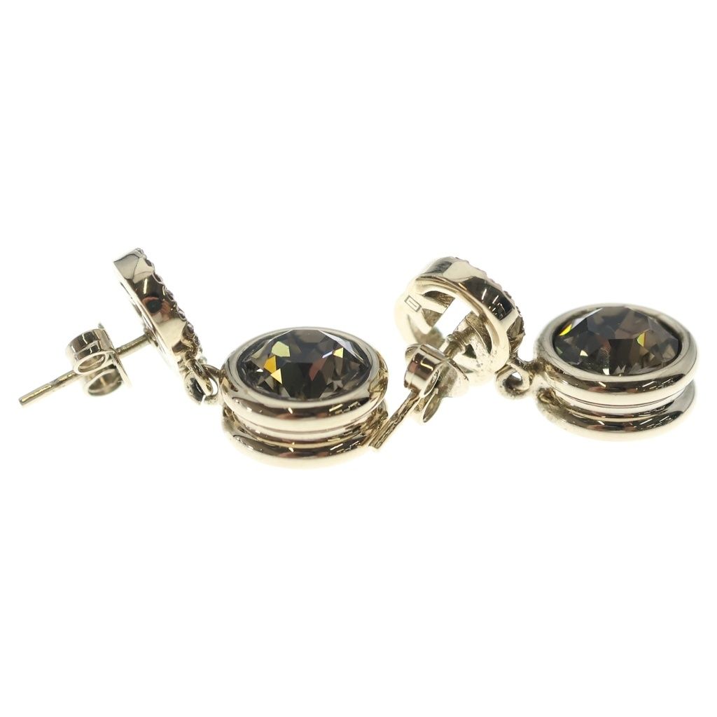 Gucci GG Logo Rhinestone Earrings Gold — view 4