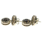 Gucci GG Logo Rhinestone Earrings Gold — view 3