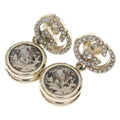 Gucci GG Logo Rhinestone Earrings Gold