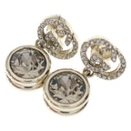 Gucci GG Logo Rhinestone Earrings Gold
