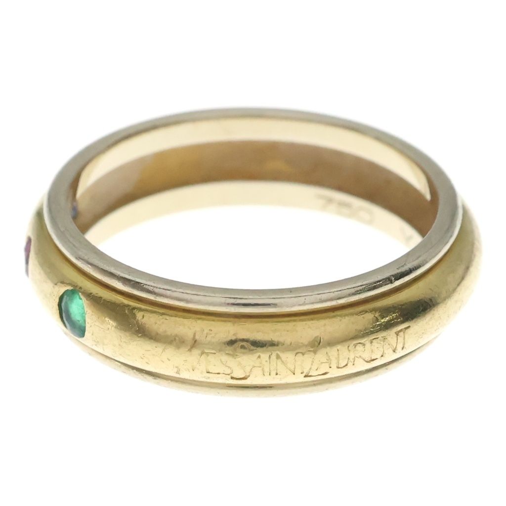 Saint Laurent Paris Multi Stone Ring Yellow Gold — view 4