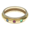 Saint Laurent Paris Multi Stone Ring Yellow Gold
