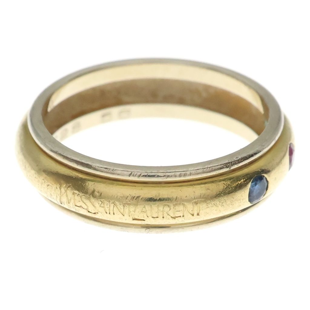 Saint Laurent Paris Multi Stone Ring Yellow Gold — view 3