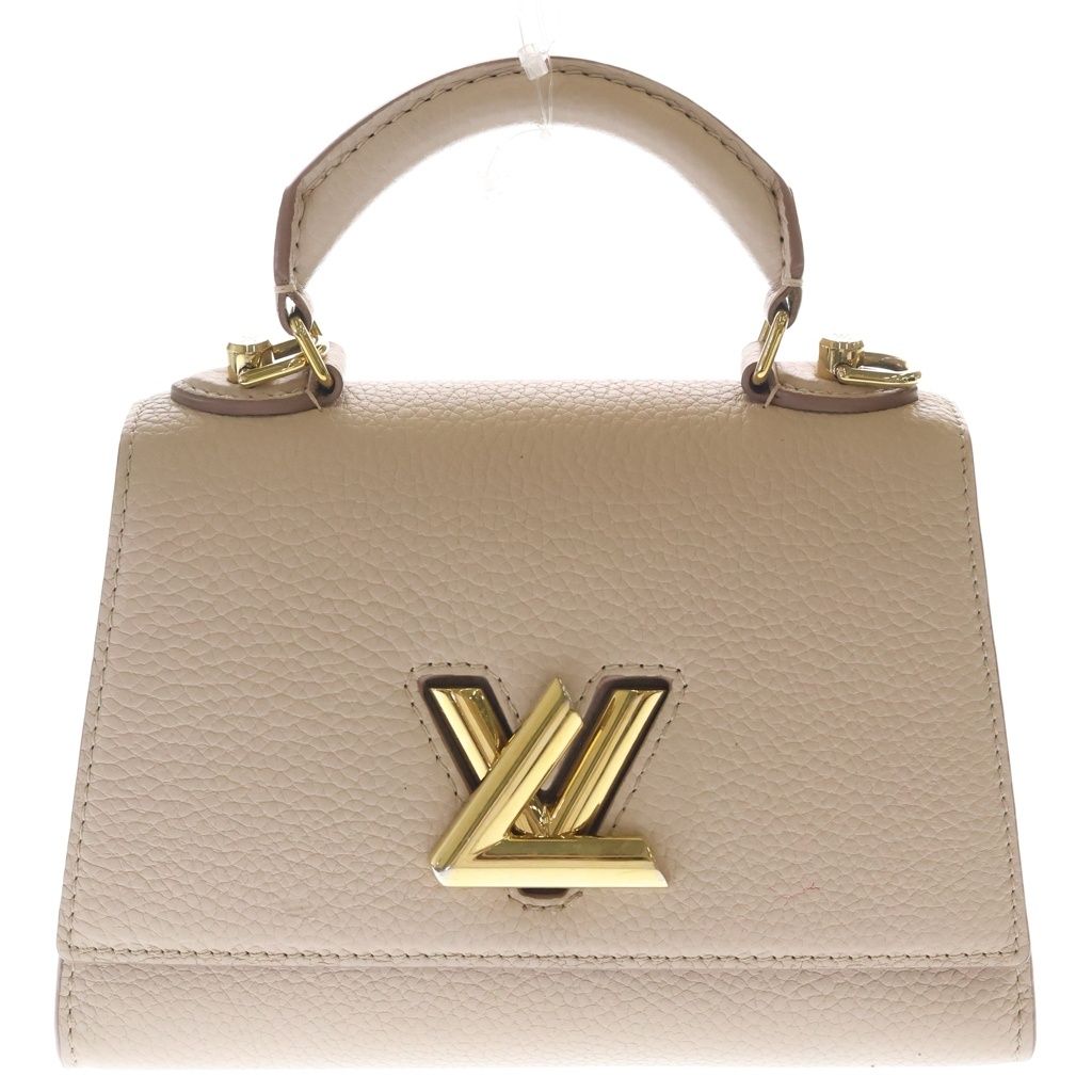 Louis Vuitton Twist BB One Handle Shoulder Bag Pink Beige Leather Gold