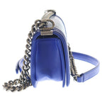 Chanel Boy CC Logo Chain Shoulder Vintage Blue — view 3