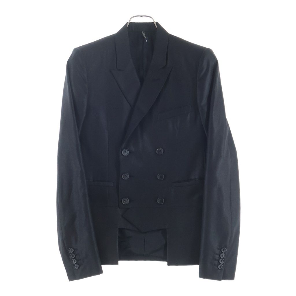 Dior Homme Eddie Era Polyester Wool Double Breasted Tailored Jacket Black