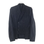 Dior Homme Eddie Era Polyester Wool Double Breasted Tailored Jacket Black