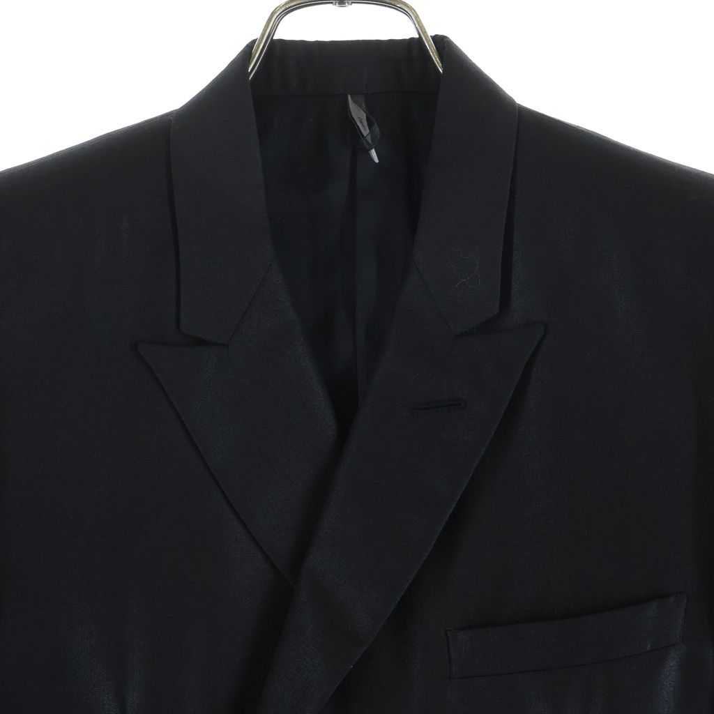 Dior Homme Eddie Era Polyester Wool Double Breasted Tailored Jacket Black — view 3