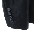 Dior Homme Eddie Era Polyester Wool Double Breasted Tailored Jacket Black — view 6