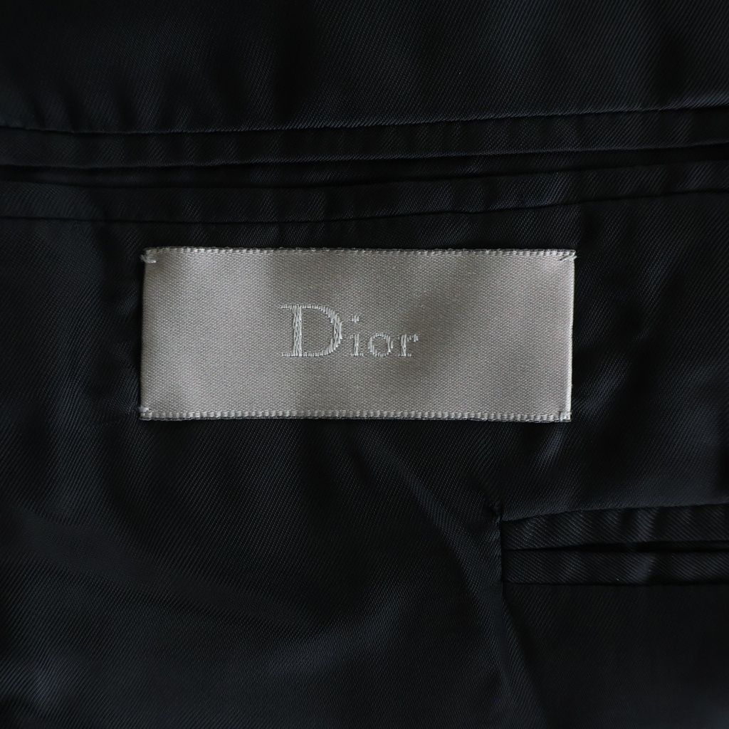 Dior Homme Chris Era Embroidery Peaked Lapel Tailored Jacket Black — view 6