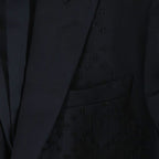 Dior Homme Chris Era Embroidery Peaked Lapel Tailored Jacket Black — view 4