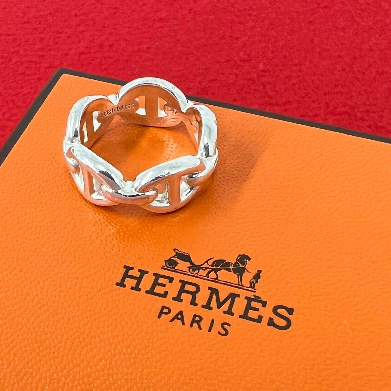 Hermes Chaine D'ancre PM Ring 925 Sterling Silver