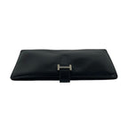 Hermes Bearn Box Calf Wallet Bifold Card Case Coin Purse Black — view 3