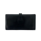 Hermes Bearn Box Calf Wallet Bifold Card Case Coin Purse Black — view 2
