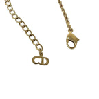 Dior CD Logo Heart Ribbon Motif Necklace Rhinestone Gold — view 5