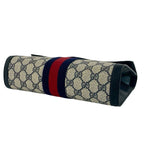 Gucci Vintage Sherry Line GG Logo Pattern Leather Clutch Navy — view 8