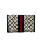 Gucci Vintage Sherry Line GG Logo Pattern Leather Clutch Navy — view 3