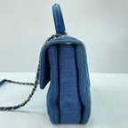 Chanel Handbag Quilted Blue — view 5
