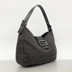 Fendi Handbag Zucchino Nylon Canvas Black Silver — view 2