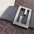 Fendi Handbag Zucchino Nylon Canvas Black Silver — view 8