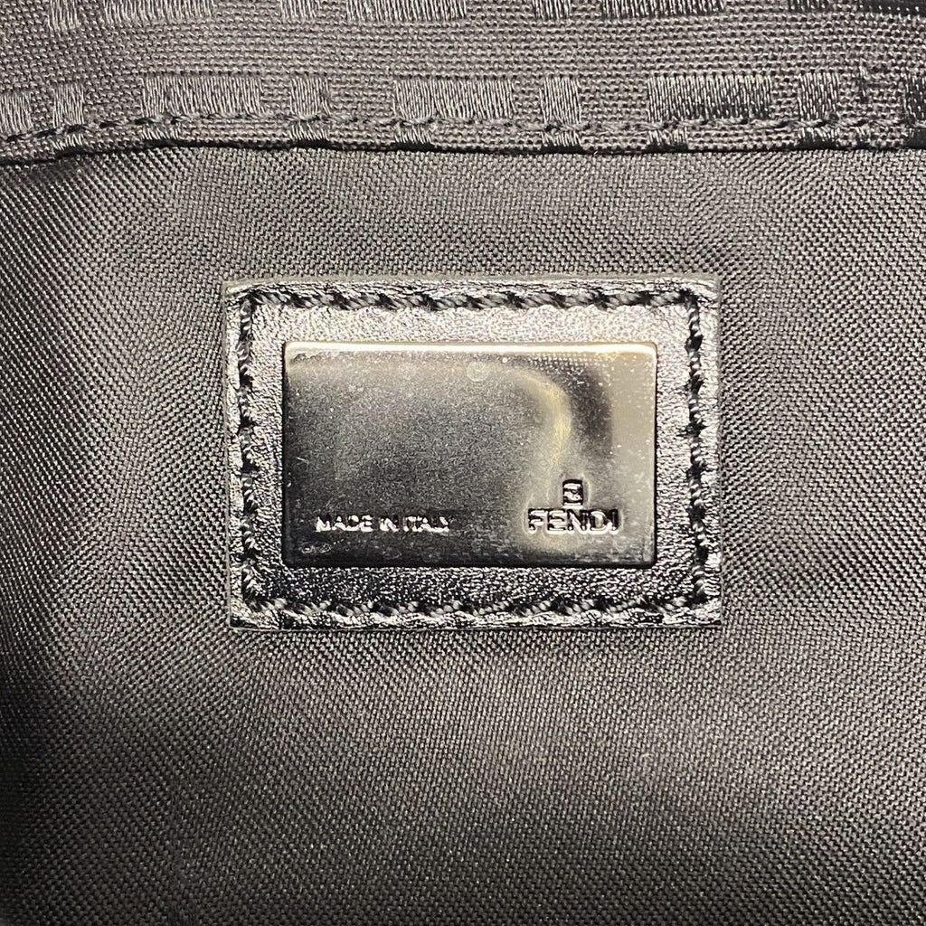 Fendi Handbag Zucchino Nylon Canvas Black Silver — view 5