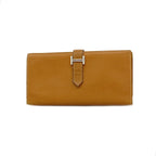 Hermes Trifold Wallet Bearn Dupri Veau Epsom Gold Silver