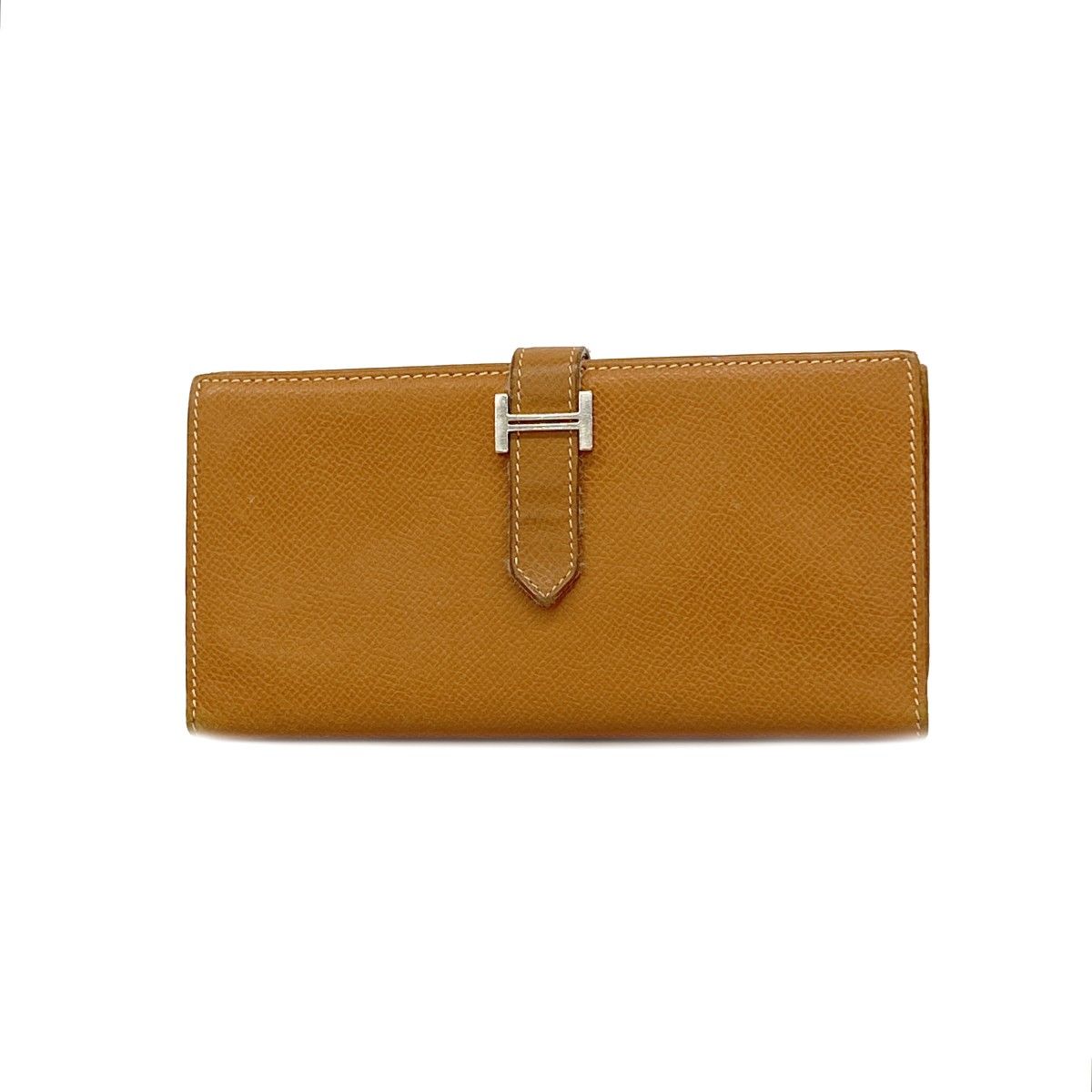 Hermes Trifold Wallet Bearn Dupri Veau Epsom Gold Silver