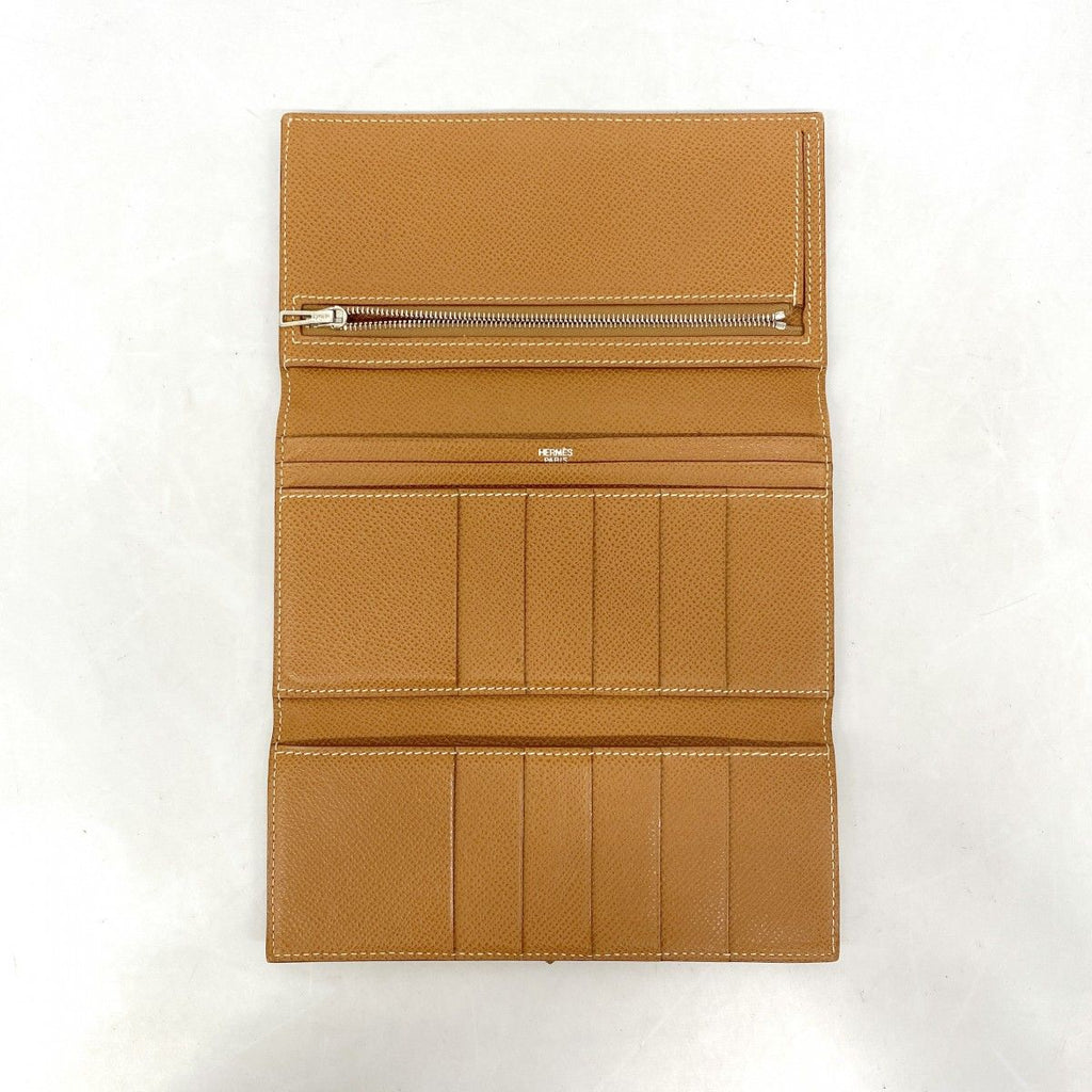 Hermes Trifold Wallet Bearn Dupri Veau Epsom Gold Silver — view 3
