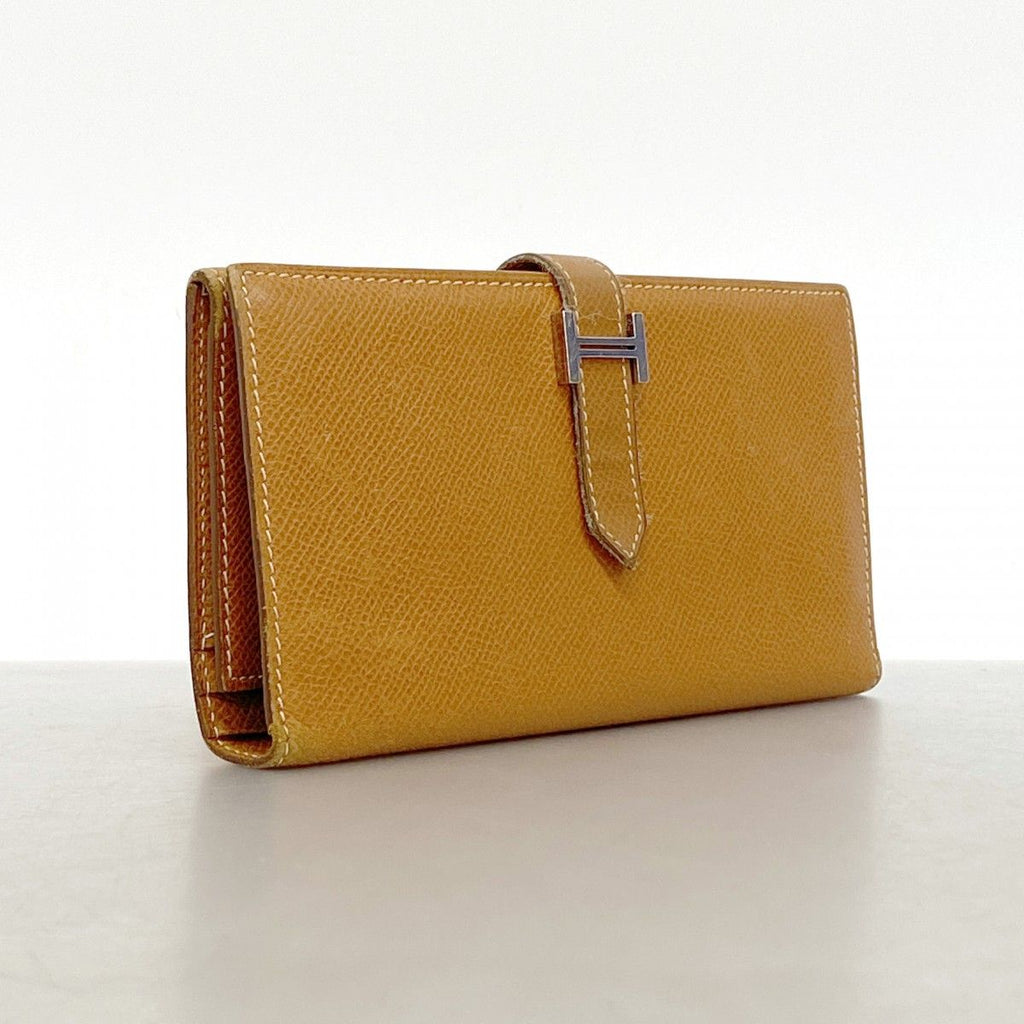 Hermes Trifold Wallet Bearn Dupri Veau Epsom Gold Silver — view 2