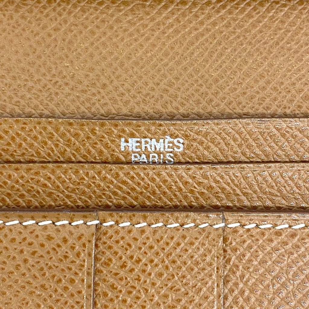 Hermes Trifold Wallet Bearn Dupri Veau Epsom Gold Silver — view 4