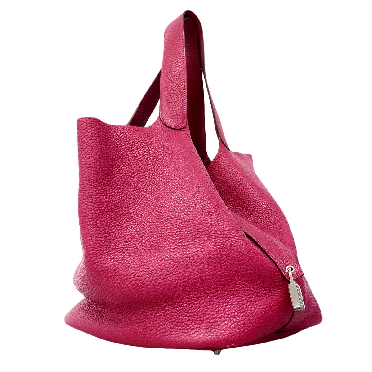 Hermes Handbag Picotin Lock MM Taurillon Clemence Tosca Silver — view 2