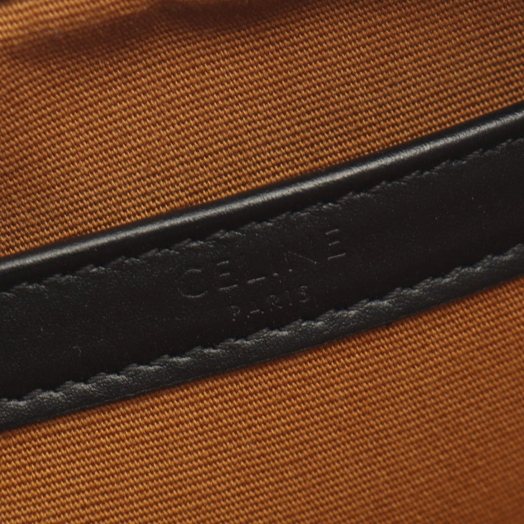 Celine Shoulder Bag Triomphe Brown Black Canvas Leather — view 4