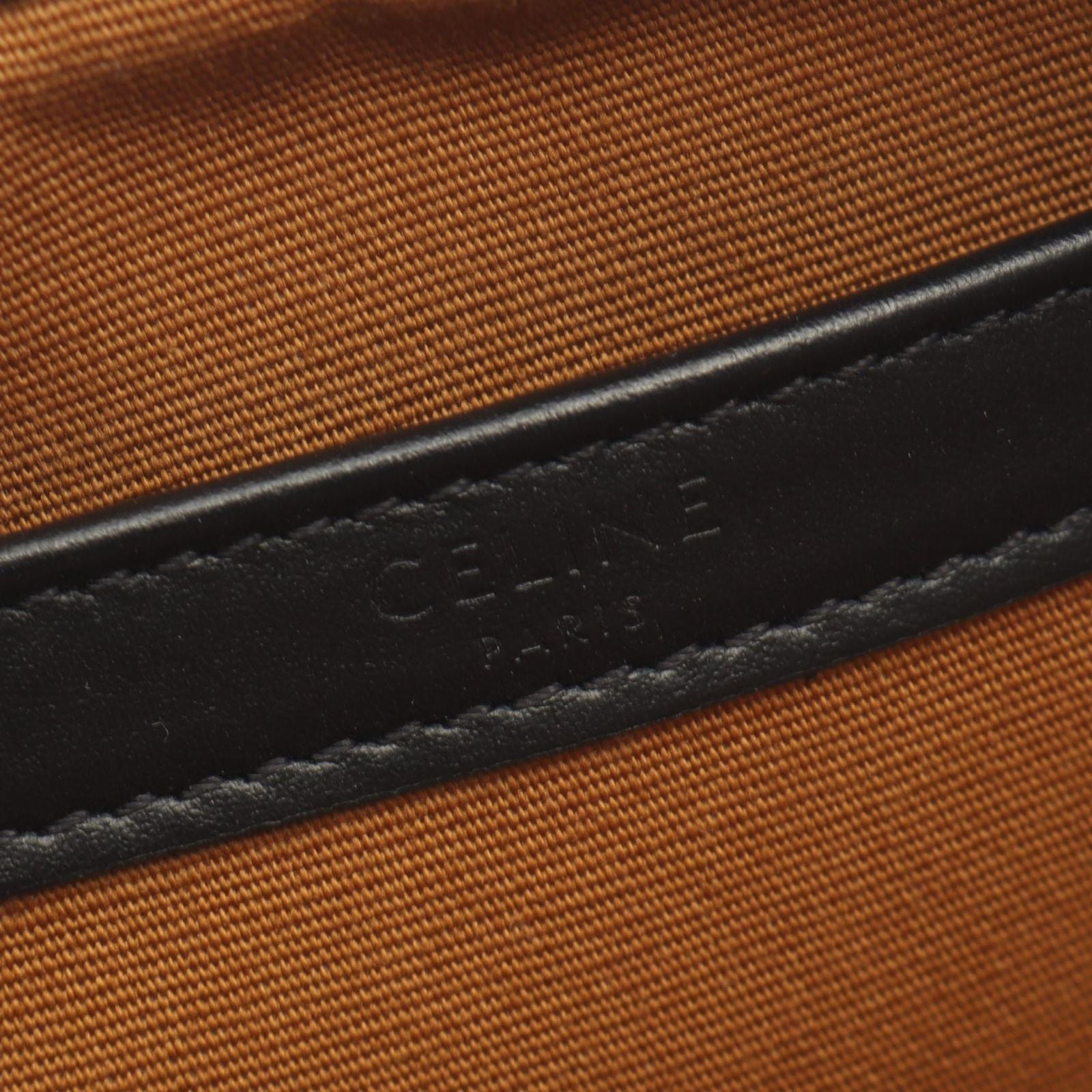 Celine Shoulder Bag Triomphe Brown Black Canvas Leather — view 4