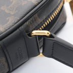 Celine Shoulder Bag Triomphe Brown Black Canvas Leather — view 8