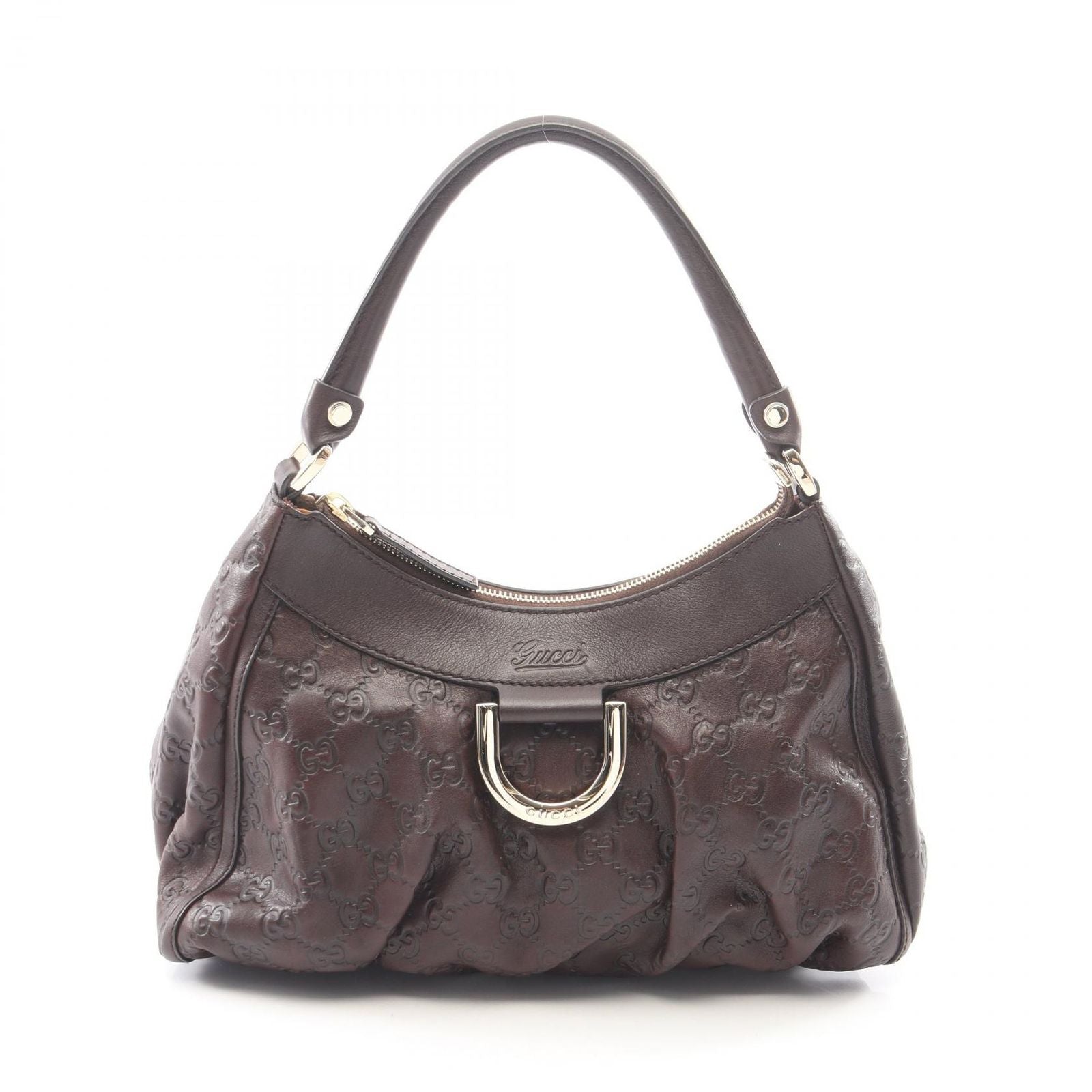 Gucci Shoulder Bag Abbey Guccissima Dark Brown Leather