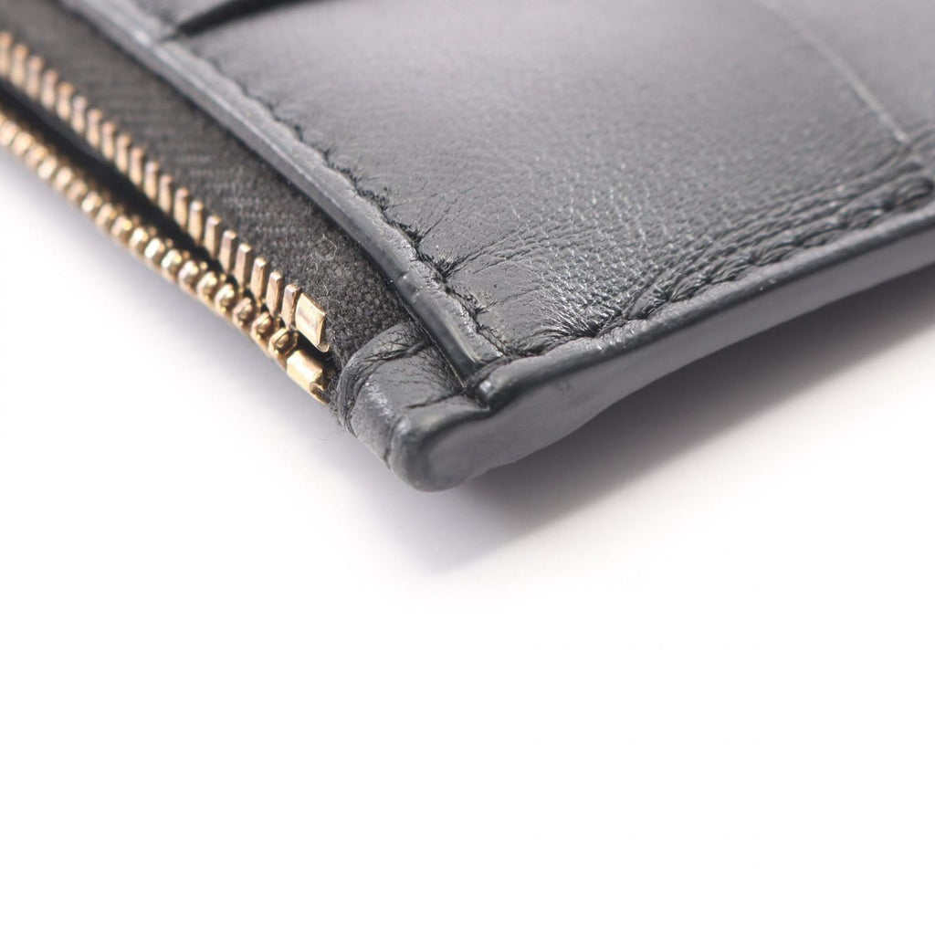 Bottega Veneta Coin Case Cassette Card Black Leather Maxi Intrecciato Fastener — view 8