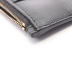 Bottega Veneta Coin Case Cassette Card Black Leather Maxi Intrecciato Fastener — view 8