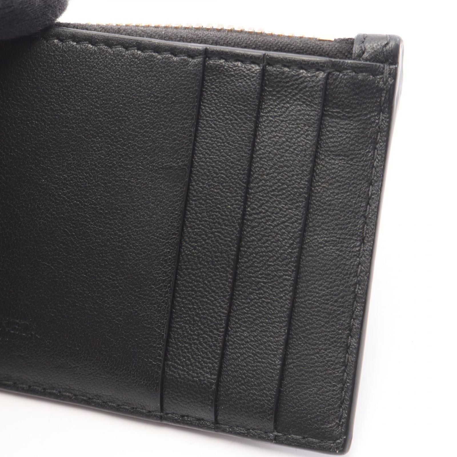 Bottega Veneta Coin Case Cassette Card Black Leather Maxi Intrecciato Fastener — view 7