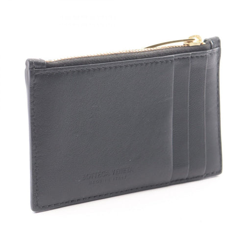 Bottega Veneta Coin Case Cassette Card Black Leather Maxi Intrecciato Fastener — view 2