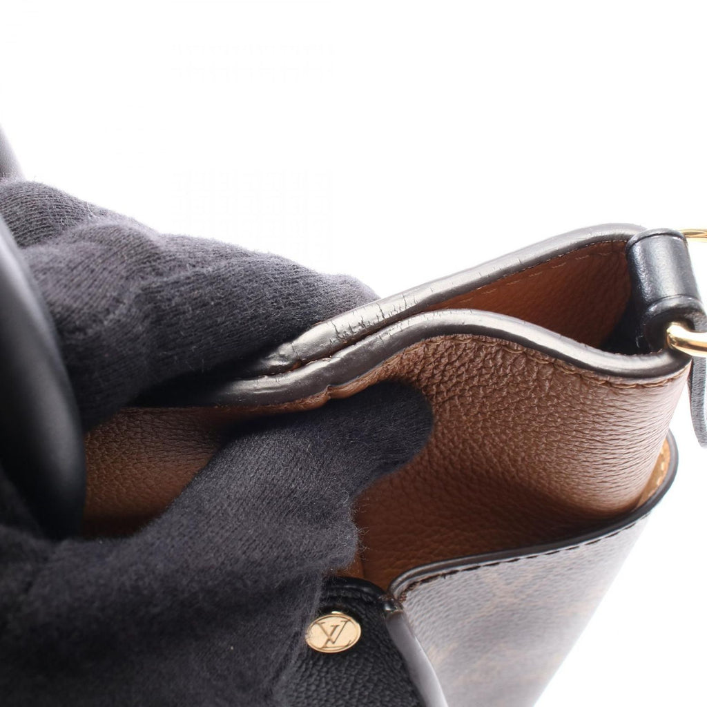 Louis Vuitton Handbag on My Side MM Monogram Noir Leather Canvas — view 7